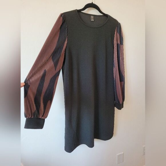 Emery Rose Sheath Dress Black Puff Sleeves Contemporary Office Old Money XL - Picture 6 of 9